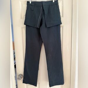 Zara S Chic Black Overlay Cotton Pants